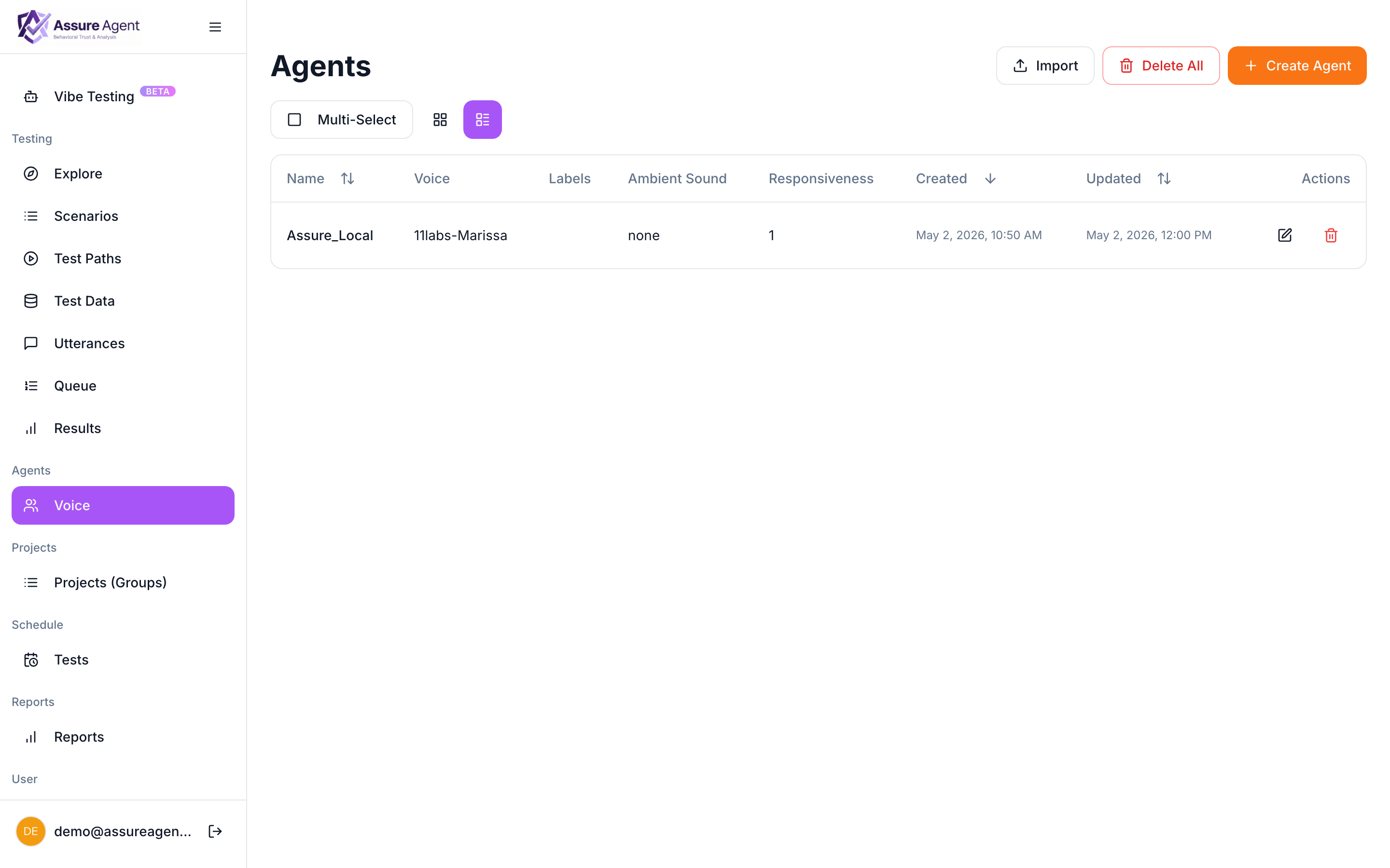 Agents list